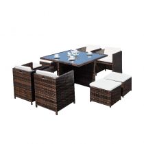 Table & 4 Chairs & 4 Ottomans