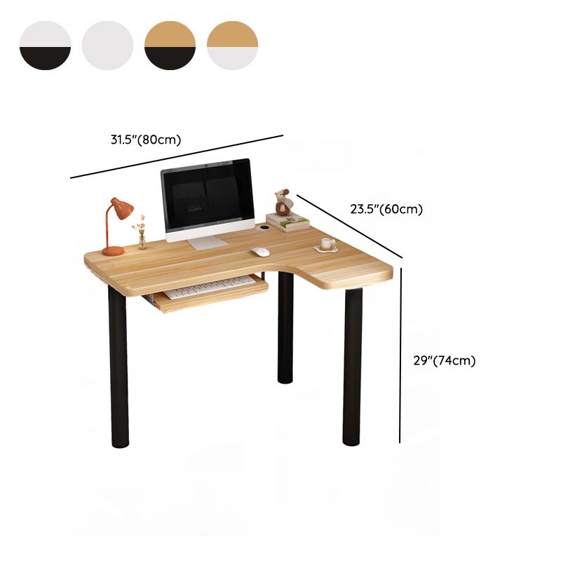 White Corner Computer Desk with Storage and Cable Management Dimensions
