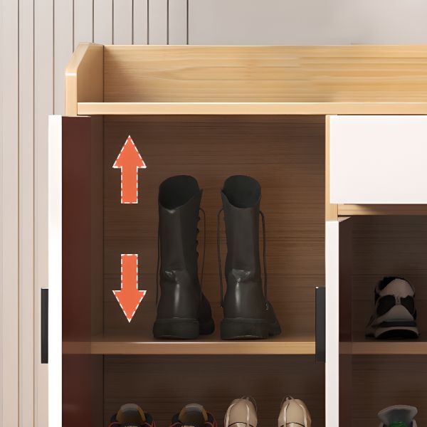 Espresso Reclaimed Wood Shoe Stack with 1 Drawer, Changeable Espresso Reclaimed Wood Shoe Stack with 1 Drawer, Changeable