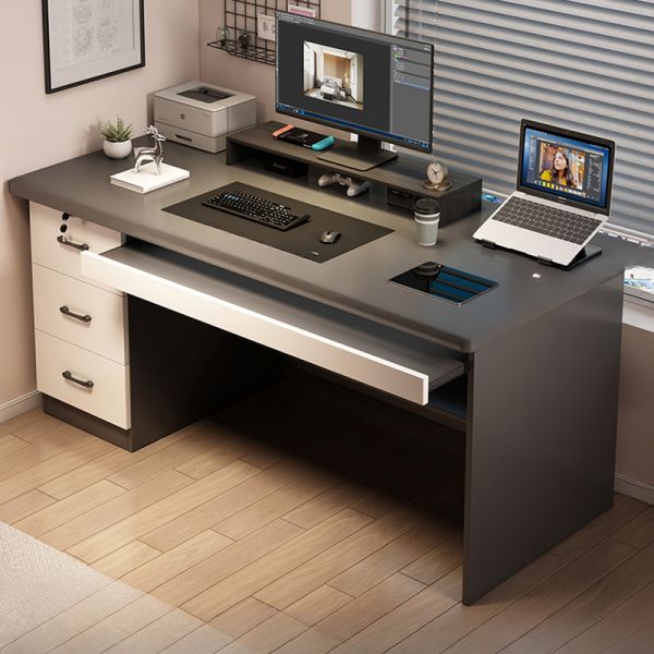 ＣＤＬ様　DC S Tホワイト、ブラック Computer Desk with Keyboard Tray, Locking Drawer, Cable