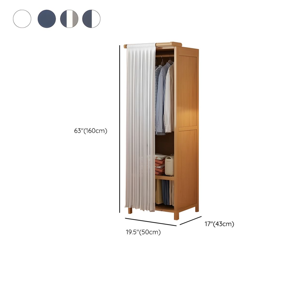 Japandi Sliding Door Wardrobe Armoire With Shelves And Rod Dimensions