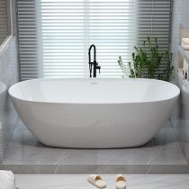 Bathtub & Black Freestanding Faucet