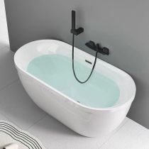 Bathtub & Black Wall Mounted Faucet