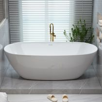 Bathtub & Gold Freestanding Faucet