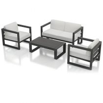 4-Teiliges Set (2 Stühle & 1 Zweiersofa & 1 Couchtisch)