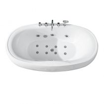 Massage Bathtub & Chromatherapy & Aerator & Deck Mounted Faucet