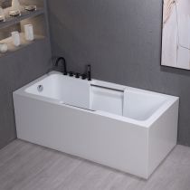 Baignoire avec Ensemble 5 Pièces Noir