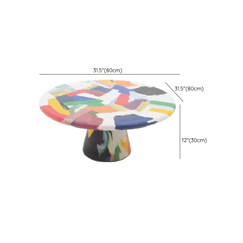 Artistic Round Table with Fiberglass Top and Tapered Base Dimensions