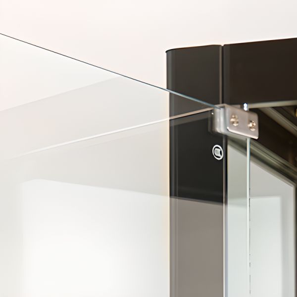 Sleek Glass Floor Curio Cabinet with Sealed Cabinet and
