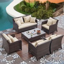 6-Piece Set (4 Chairs & Loveseats & Coffee Table)