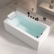 Baignoire avec Ensemble 5 Pièces Noir