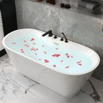 Baignoire avec Ensemble 5 Pièces Noir