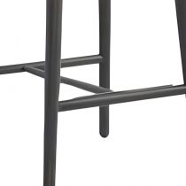 Tabouret de bar moderne simple crème avec dossier arrière, siège rectangulaire et repose-pieds, blanc cassé, lin, tabouret de comptoir (23,5"H), noyer