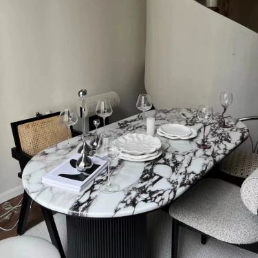 楕円形 大理石 ダイニングテーブル | 楕円形 ダイニングテーブル