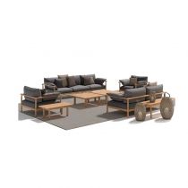 8-Piece Set (2 Chairs& Sofa& 3-Seater Sofa&4 Coffee Tables)