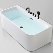 Baignoire avec Ensemble 5 Pièces Noir