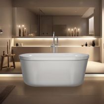 Bathtub & Silver Freestanding Faucet