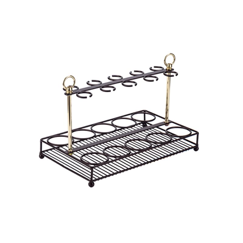 Copper Wrought Iron Countertop Wine Glass Storage Rack, 13