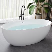 Bathtub & Black Freestanding Faucet