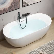 Bathtub & Black Wall-Mounted Faucet