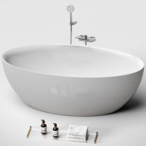 Bathtub & Silver Wall-Mounted Faucet