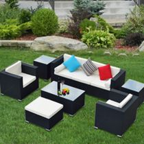 7-Piece Set (2 Chairs & 3-Seater Sofa & Ottoman & 3 Tables)