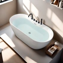 Vasca da Bagno + Set 5 Pezzi Nero