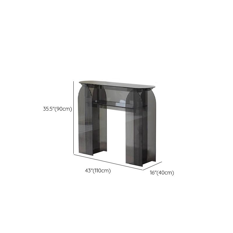 Stain-Resistant Lucite Console Table with Fluted Pedestal Base Dimensions