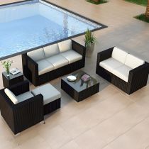 5-Piece Set (Chair&Loveseat&3-Seater Sofa&Ottoman&Square Table)