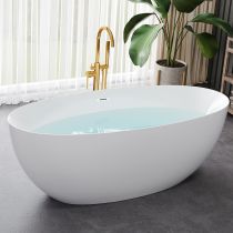 Bathtub & Gold Freestanding Faucet