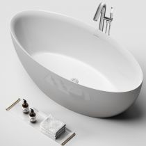 Bathtub & Silver Freestanding Faucet (Thickened)