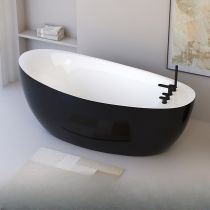 Baignoire avec Ensemble 5 Pièces Noir