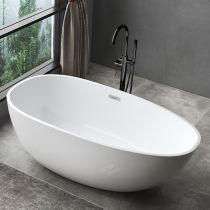 Bathtub & Black Freestanding Faucet