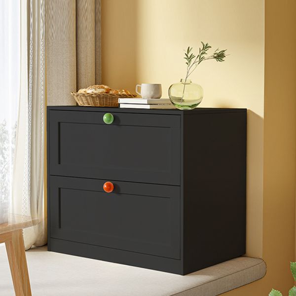 black art deco dresser Mid-Century 3-Drawer Arched Dresser Black Oak (Set of 2)