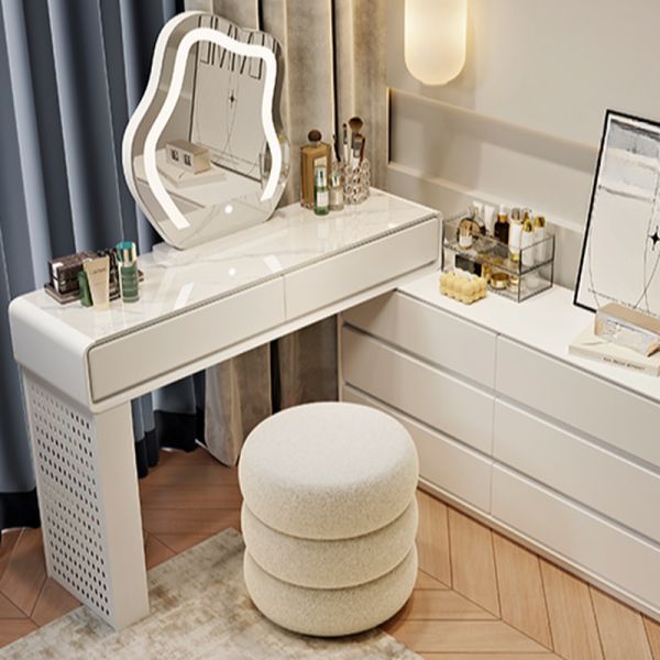 l shaped dresser 55.2 Inch White Corner L-Shaped Dressing Table with 6 Drawers Perfect for Bedrooms or Study Rooms - Khaki shaped dressing table is an excellent choice for anyone looking to optimize space in their bedroom TAMUNE L-Shaped Dressing Table with