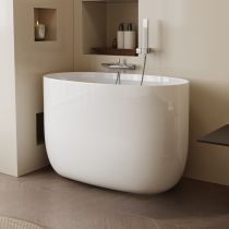 Badewanne+silberner Wandarmatur