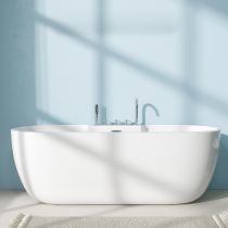 Badewanne & 5-Teiliges Set in Silber