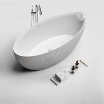 Wanna+srebrna wolnostojąca bateria wannowa