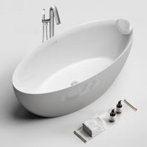 Wanna+srebrna wolnostojąca bateria wannowa
