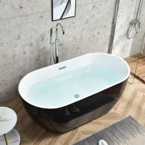 Wanna+srebrna wolnostojąca bateria wannowa