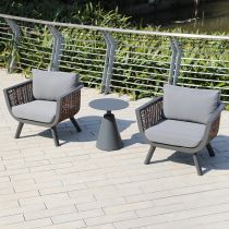 Conjunto de 3 piezas (2 sillas + 1 Mesa de centro)
