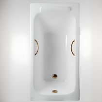Vasca da bagno+piletta di scarico dorata