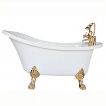 Bañera & grifo dorado