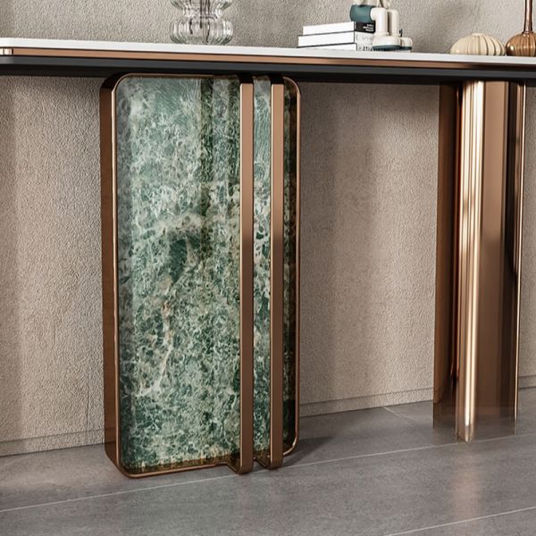 シンプルな石の玄関テーブル、二重脚、傷防止、長方形、汚れ防止