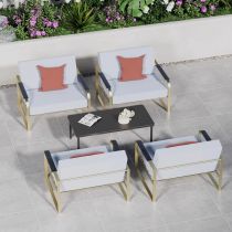 Conjunto de 5 Peças (4 Cadeiras & 1 Mesa de Centro)