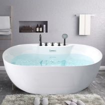 Vasca da Bagno + Set 5 Pezzi Nero