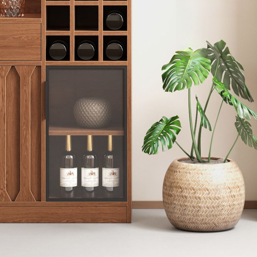 Detached Wine Cabinet with Bar Glass Holder Shelf, Lighted, Pile-upon ...