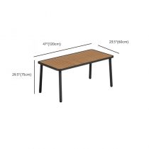 Art Deco Patio Dining Table UV Resistant Cocoa Wood