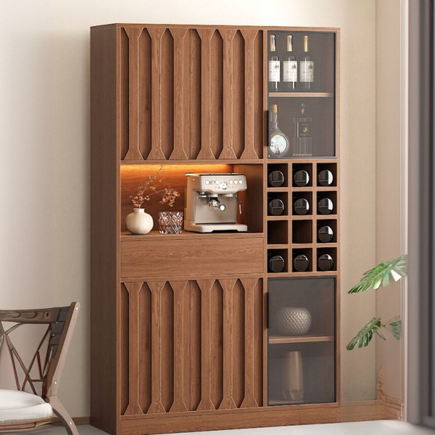 Detached Wine Cabinet with Bar Glass Holder Shelf, Lighted, Pile-upon ...