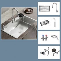 Wastafel&kraan&afvoerkorf&zeepdispenser&glazen spoeler&afvoerset